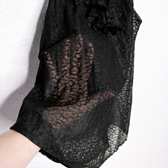 GOSSARD ARTEMIS VINTAGE BLACK LACE NIGHTIE SZ S - Picture 4 of 9